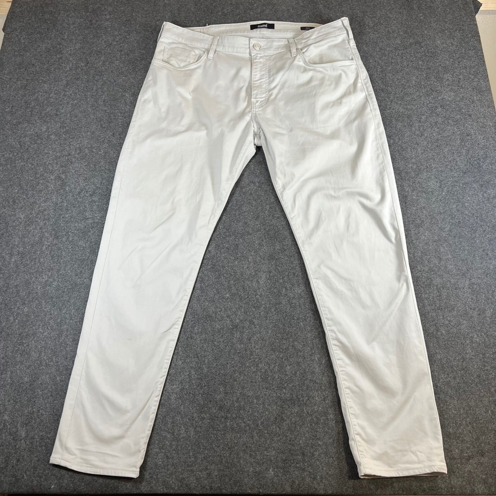 Mavi Zach Straight Leg Pants Mens 38x32‎ Off White Twill Chino Trousers M00453